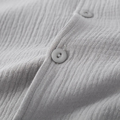 Men's Sleepwear Clothes for Spring and Autumn Cotton Double-layer Cardigan Loose Oversized Long Sleeved Pants Home Clothes