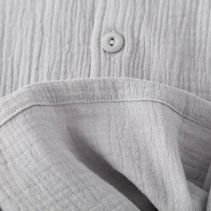 Men's Sleepwear Clothes for Spring and Autumn Cotton Double-layer Cardigan Loose Oversized Long Sleeved Pants Home Clothes