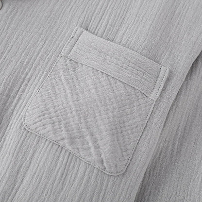 Men's Sleepwear Clothes for Spring and Autumn Cotton Double-layer Cardigan Loose Oversized Long Sleeved Pants Home Clothes