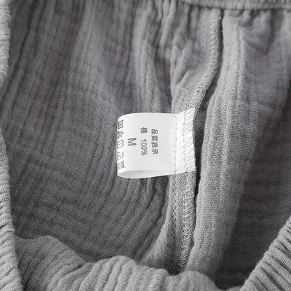 Men's Sleepwear Clothes for Spring and Autumn Cotton Double-layer Cardigan Loose Oversized Long Sleeved Pants Home Clothes