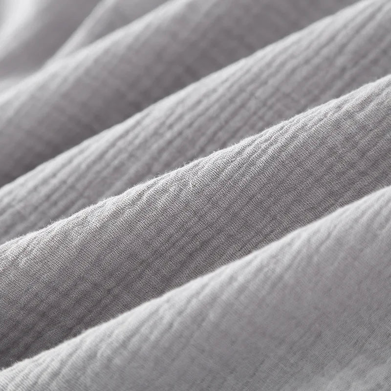 Men's Sleepwear Clothes for Spring and Autumn Cotton Double-layer Cardigan Loose Oversized Long Sleeved Pants Home Clothes