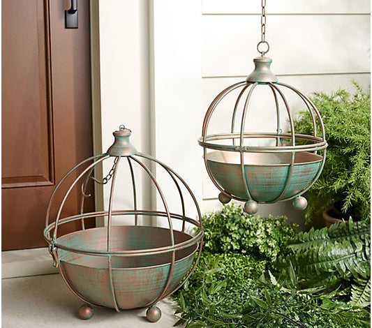 🌸 QVC's SPRING SALE: Garden Reflections Domed Metal Plant Cages (Set of 2) | Decorative Hanging Planters